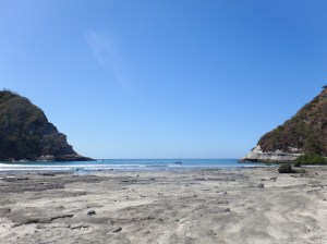 The entrance of the northern beach showing the hard lava instead of sand