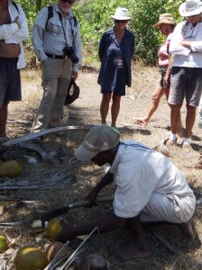 Then the tops were cut off the coconuts so we could drink the delicious liquid inside 