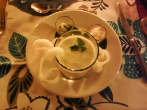 Chilled cucumber soup