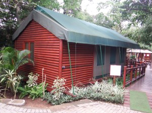 The bathroom built on the back