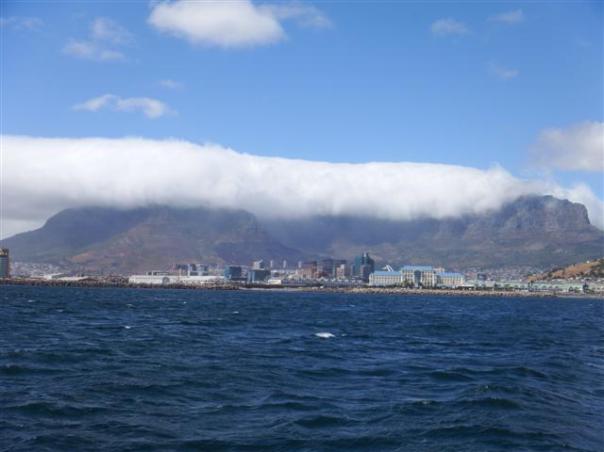 Our last view of Table mountain but it had it's 'tablecloth' on.