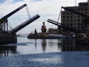 The bridge lifted to let us out.