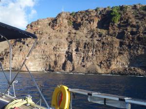 The cliffs behind us.
