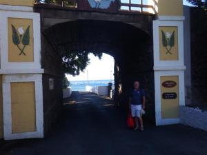 The entrance gates looking out